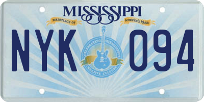 MS license plate NYK094