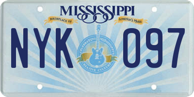 MS license plate NYK097