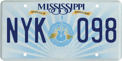 MS license plate NYK098