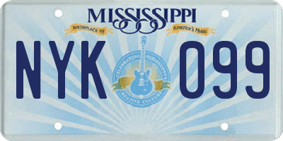 MS license plate NYK099