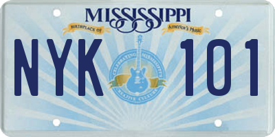 MS license plate NYK101