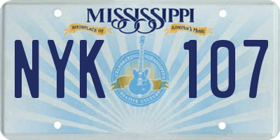 MS license plate NYK107