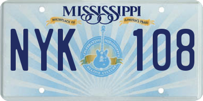 MS license plate NYK108