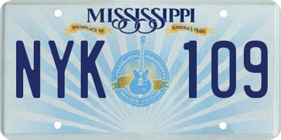 MS license plate NYK109