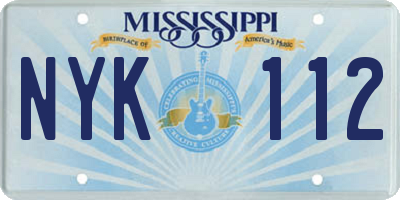 MS license plate NYK112