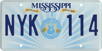 MS license plate NYK114
