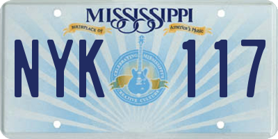 MS license plate NYK117