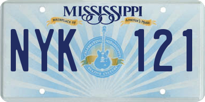 MS license plate NYK121