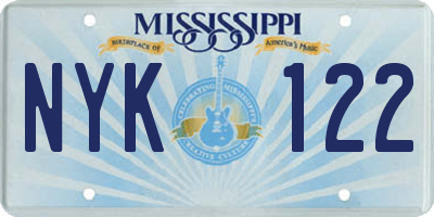 MS license plate NYK122