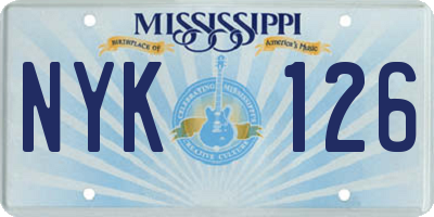 MS license plate NYK126