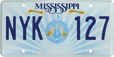 MS license plate NYK127
