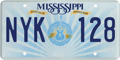 MS license plate NYK128