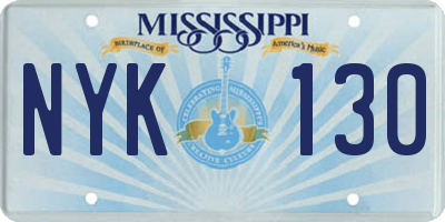 MS license plate NYK130