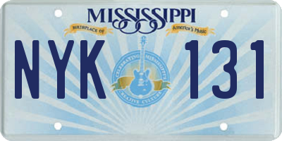 MS license plate NYK131