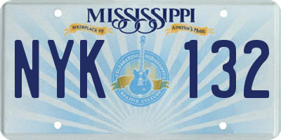 MS license plate NYK132