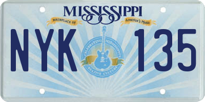 MS license plate NYK135