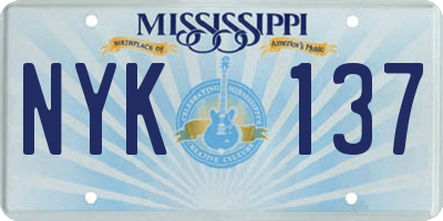 MS license plate NYK137