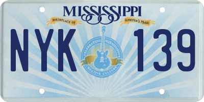 MS license plate NYK139