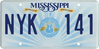 MS license plate NYK141