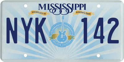 MS license plate NYK142