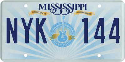 MS license plate NYK144
