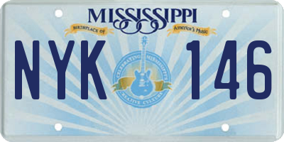 MS license plate NYK146