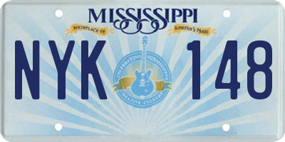 MS license plate NYK148