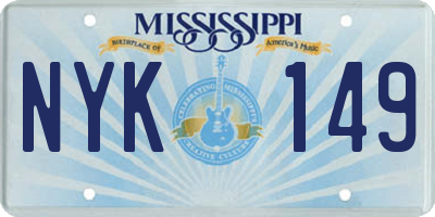 MS license plate NYK149