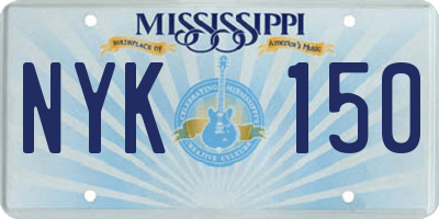 MS license plate NYK150