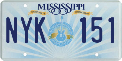 MS license plate NYK151