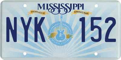 MS license plate NYK152