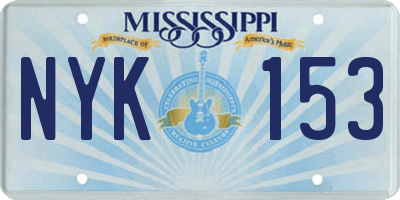MS license plate NYK153
