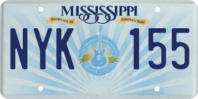 MS license plate NYK155