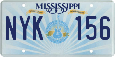 MS license plate NYK156