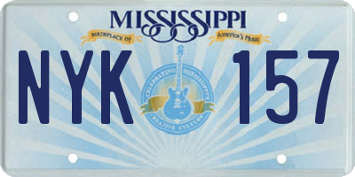 MS license plate NYK157