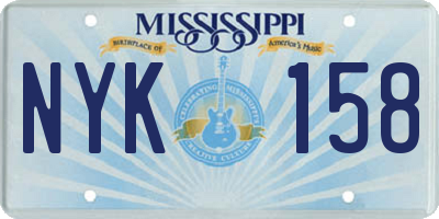 MS license plate NYK158