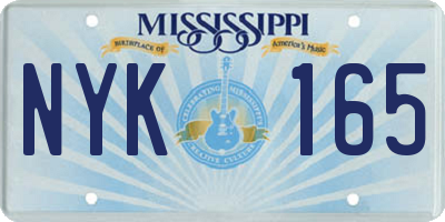 MS license plate NYK165
