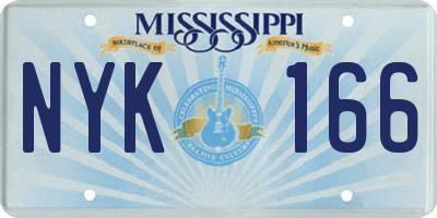 MS license plate NYK166