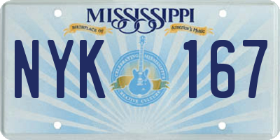 MS license plate NYK167