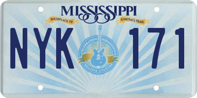 MS license plate NYK171