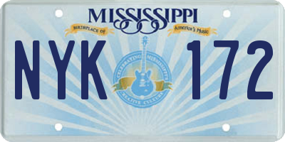 MS license plate NYK172