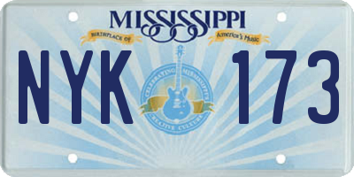 MS license plate NYK173