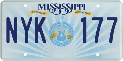 MS license plate NYK177