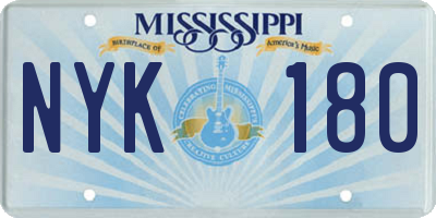 MS license plate NYK180