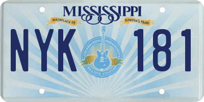 MS license plate NYK181