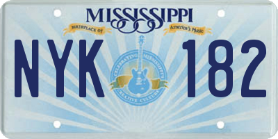 MS license plate NYK182