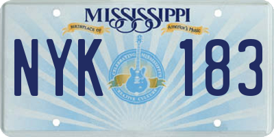 MS license plate NYK183
