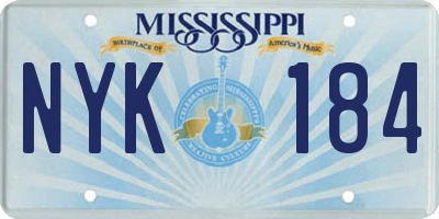 MS license plate NYK184