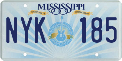 MS license plate NYK185