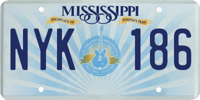 MS license plate NYK186